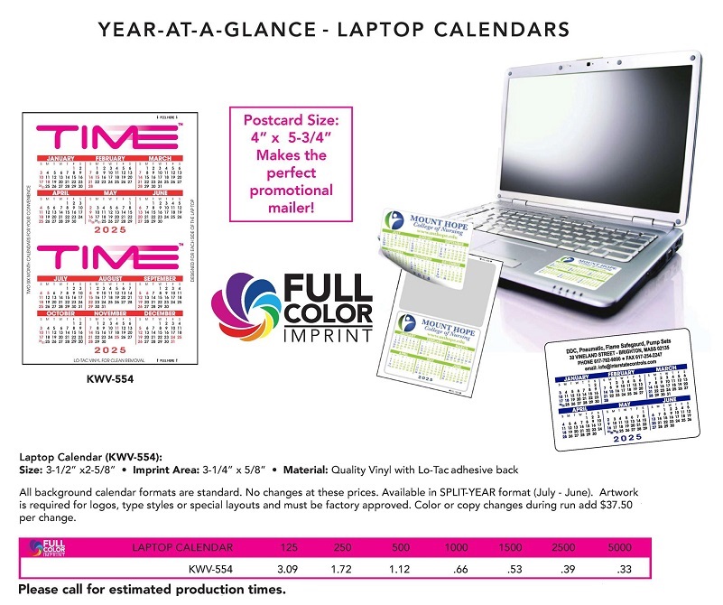 Laptop Computer Calendar Strips