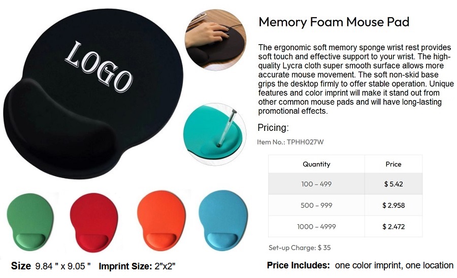 Memory Foam Mouse Pad