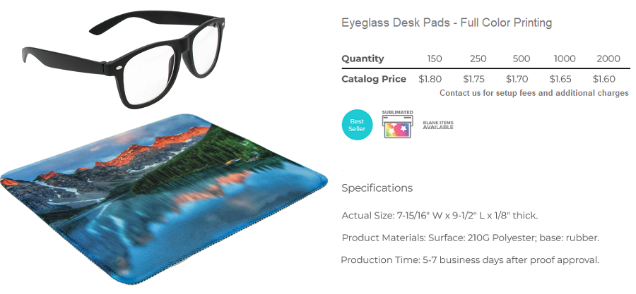 Eyeglass Desk Pad