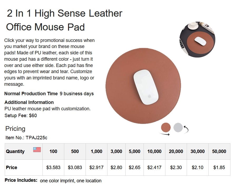 Round Leather Mouse Pad