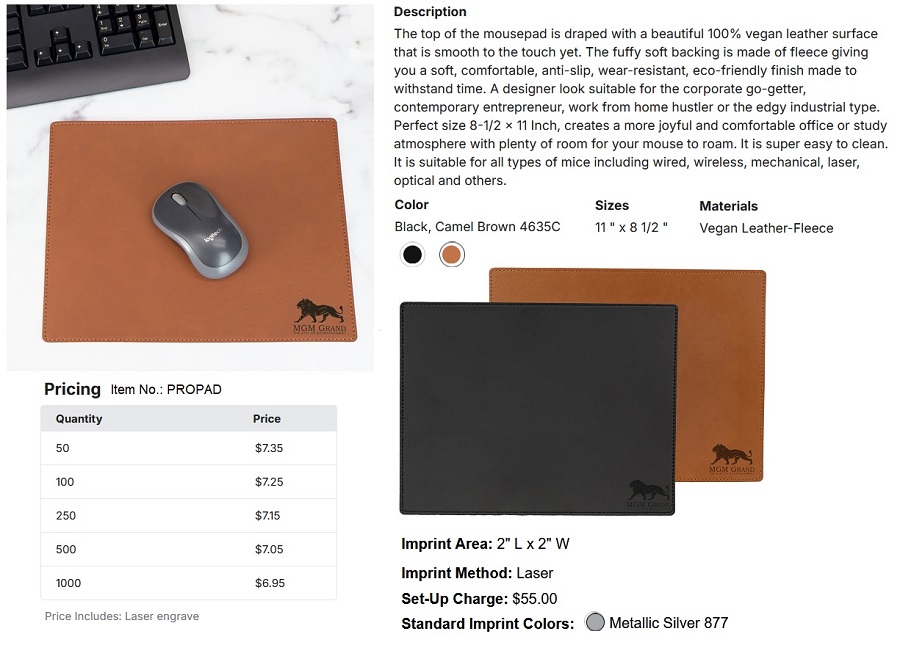 Vegan Leather Mouse Pad