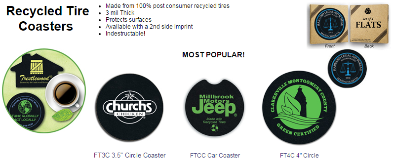 Recycled Tire Rubber Coasters